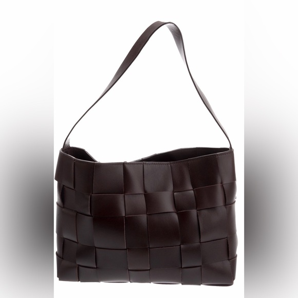 St. Agni brown leather woven shoulder bag tote - Picture 6 of 7